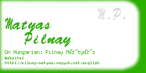 matyas pilnay business card